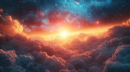 Peaceful starlit sky with a soft gradient, featuring ample copy space for versatile designs and concepts