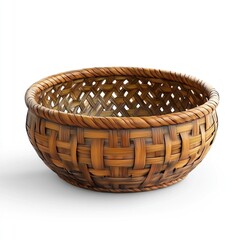 Elegant Handcrafted Wicker Bowl with Intricate Weave Pattern, Perfect for Home Decor and Serving Fresh Fruits or Vegetables, Adds Natural Charm to Any Space