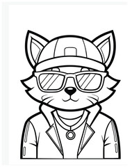 Hip Hop Cat Coloring Pages