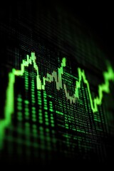 Fototapeta premium A green screen with a graph that is going down