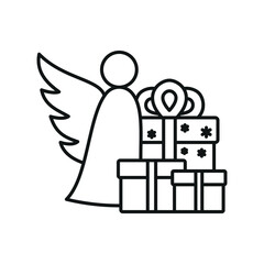 Christmas angel icon a peaceful and detailed vector illustration perfect for winter celebrations, church events, or any design that embodies holiday joy and divine beauty
