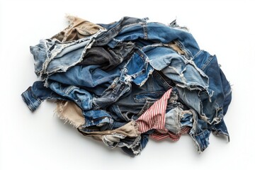 Frayed denim pile minimalist contemporary textile close-up