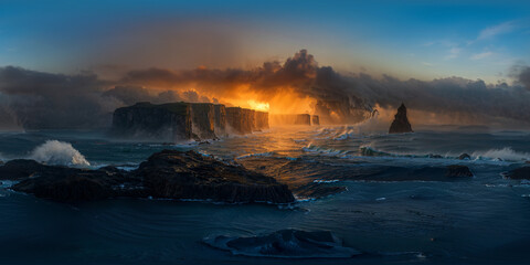 Naklejka premium Extreme weather 8K VR 360 seamless spherical panorama