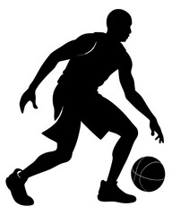 Basketball player silhouette vector illustration 