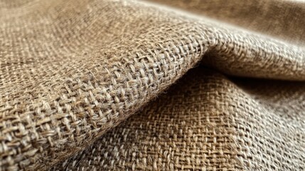 A rustic burlap fabric with a textured, woven pattern.