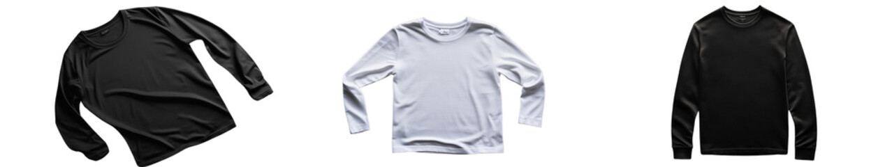 set of a long-sleeve T-shirt isolated on a transparent background