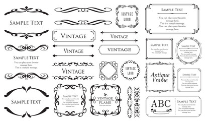 クリスマスモチーフのフレームデザインセット。ゴージャスでエレガントなデザイン素材
