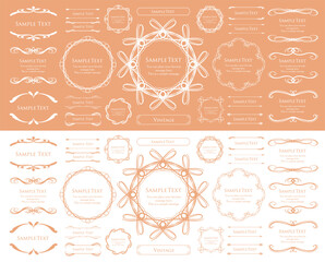 クリスマスモチーフのフレームデザインセット。ゴージャスでエレガントなデザイン素材
