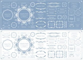 クリスマスモチーフのフレームデザインセット。ゴージャスでエレガントなデザイン素材
