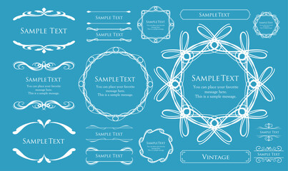 クリスマスモチーフのフレームデザインセット。ゴージャスでエレガントなデザイン素材
