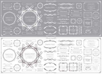 クリスマスモチーフのフレームデザインセット。ゴージャスでエレガントなデザイン素材
