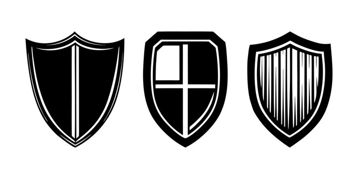 shield illustration silhouette logo design concept 