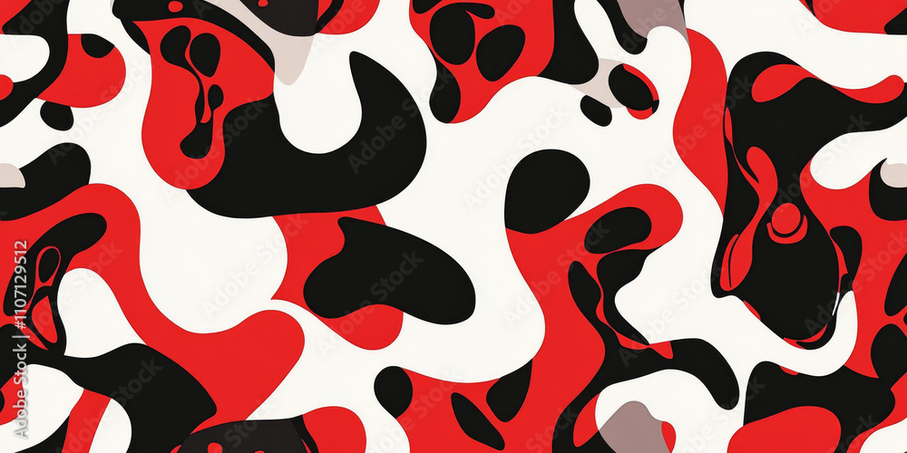 Canvas Prints a dynamic abstract pattern featuring bold geometric shapes in contrasting colors like red, black, an
