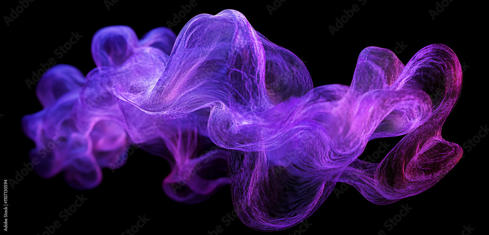 Poster colorful swirling waves create an abstract design on a black background, captivating and vibrant in 