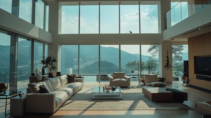 Interior of a high-end large flat apartment