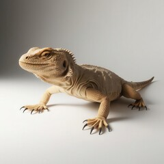 Naklejka premium Bearded dragon lizard on white isolate background.