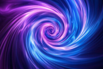 Fototapeta premium Abstract glowing vortex design, dynamic purple and blue gradients swirling seamlessly, futuristic and cosmic