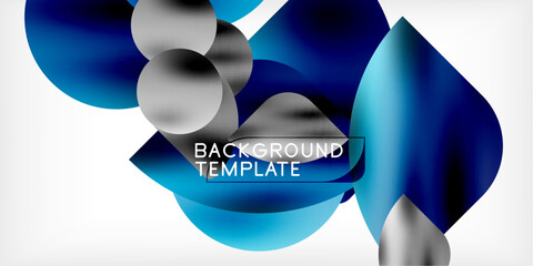 Color geometric shapes background shadow circles