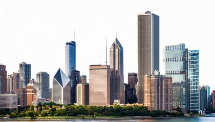 Fototapeta premium Chicago skyline on isolated white background