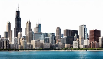 Obraz premium Chicago skyline on isolated white background
