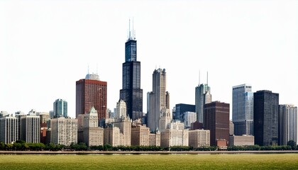 Obraz premium Chicago skyline on isolated white background