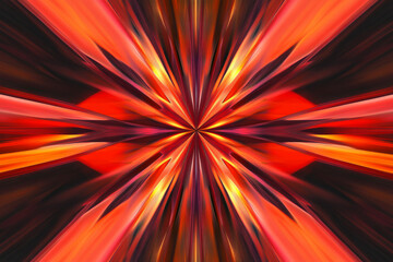 Obraz premium Abstract fiery pulse pattern, bold red and orange light trails radiating dynamic energy, captivating and bold