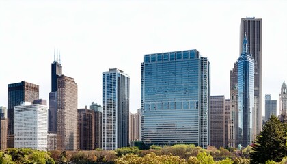 Obraz premium Chicago skyline on isolated white background