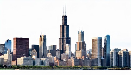 Obraz premium Chicago skyline on isolated white background