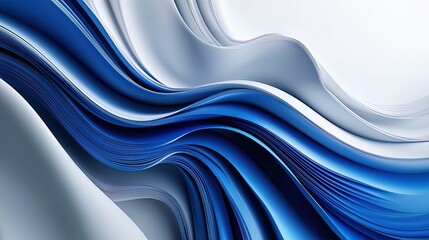 Fototapeta premium Blue abstract line art creative background material, commercial advertising illustration in the technology field, computer wallpaper 