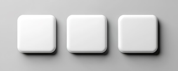 Blank paper sheets, picture canvas, wall displays isolated on gray background. Vector white posters with shadow format mockup. Plastic banners, labels set.new