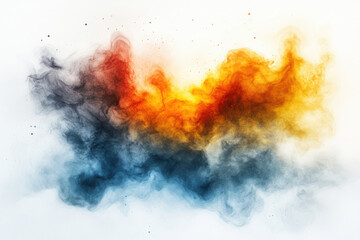 Obraz premium vibrant and dynamic watercolor brush stroke with bold colors blending seamlessly, creating abstract and energetic composition. mix of warm and cool tones evokes sense of movement and emotion