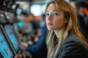 Engaging automation expert showcases skills at a bustling tech event