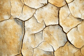 Textured dry earth, cracked beige and brown surface with deep natural fissures, rustic and detailed