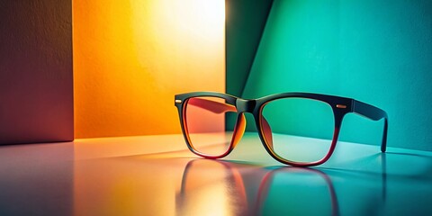 Stylish Fashion Glasses on a Trendy Background with Ample Copy Space for Advertising and Marketing Purposes, Perfect for Showcasing Eyewear Collections and Promotions