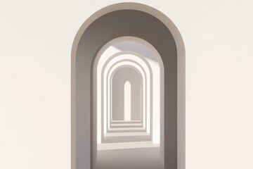 Minimalist Archway Design in Serene Monochrome for Modern Interior Spaces