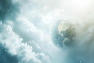 Clouds surround Earth in a captivating view from space during the day