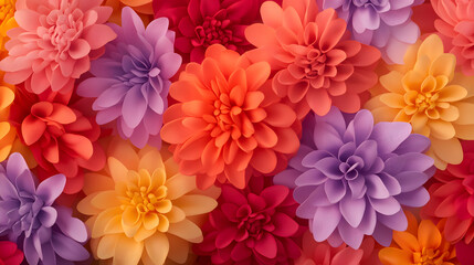Obraz premium Vibrant floral patterns showcase natural beauty indoor setting digital art colorful environment close-up view artistic concept