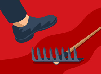 Stepping on the same rake metaphor