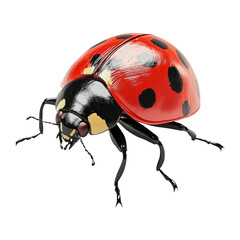 Realistic Ladybug on Transparent Background