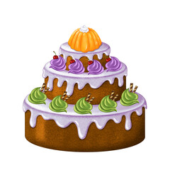 A vibrant birthday celebration with dinosaurs, a big cake, sweets, and colorful balloons, festive decorations for a kids' party, a fun atmosphere with balloons and delicious treats.