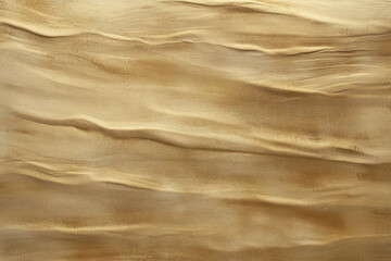 Obraz premium Textured wet sand, smooth brown tones with subtle ripples and light reflections, coastal and calming