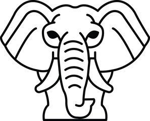 A elephant with tusks and a large head