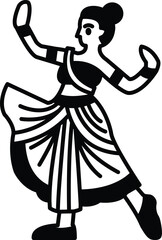 Fototapeta premium A woman in a black and white skirt is dancing