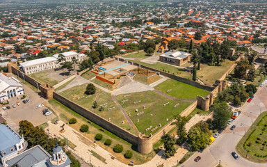 Aerial view of Batonistsikhe the Fortress of Kakhetian Kings