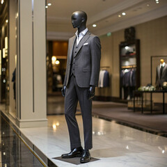 Fashionable men's and women's clothing in boutique