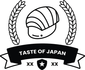 Japanese food sushi logo illustration