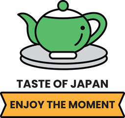 Japanese tea logo illustration