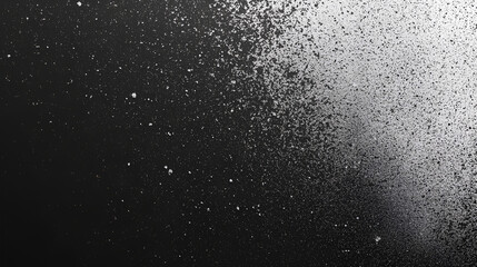 Abstract black grainy background, dark gray white noise texture gradient shape monochrome banner header cover wallpaper design 