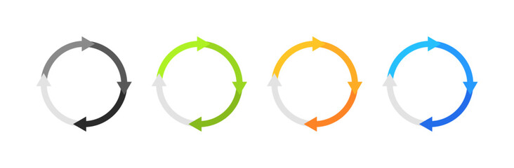 Circle Arrow Icon Set. Flat Style. Vector icons