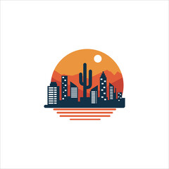 arizona city mountain logo vector template for your business